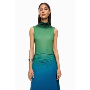 SIMKHAI Blue & Green Aldina Midi Dress Size S